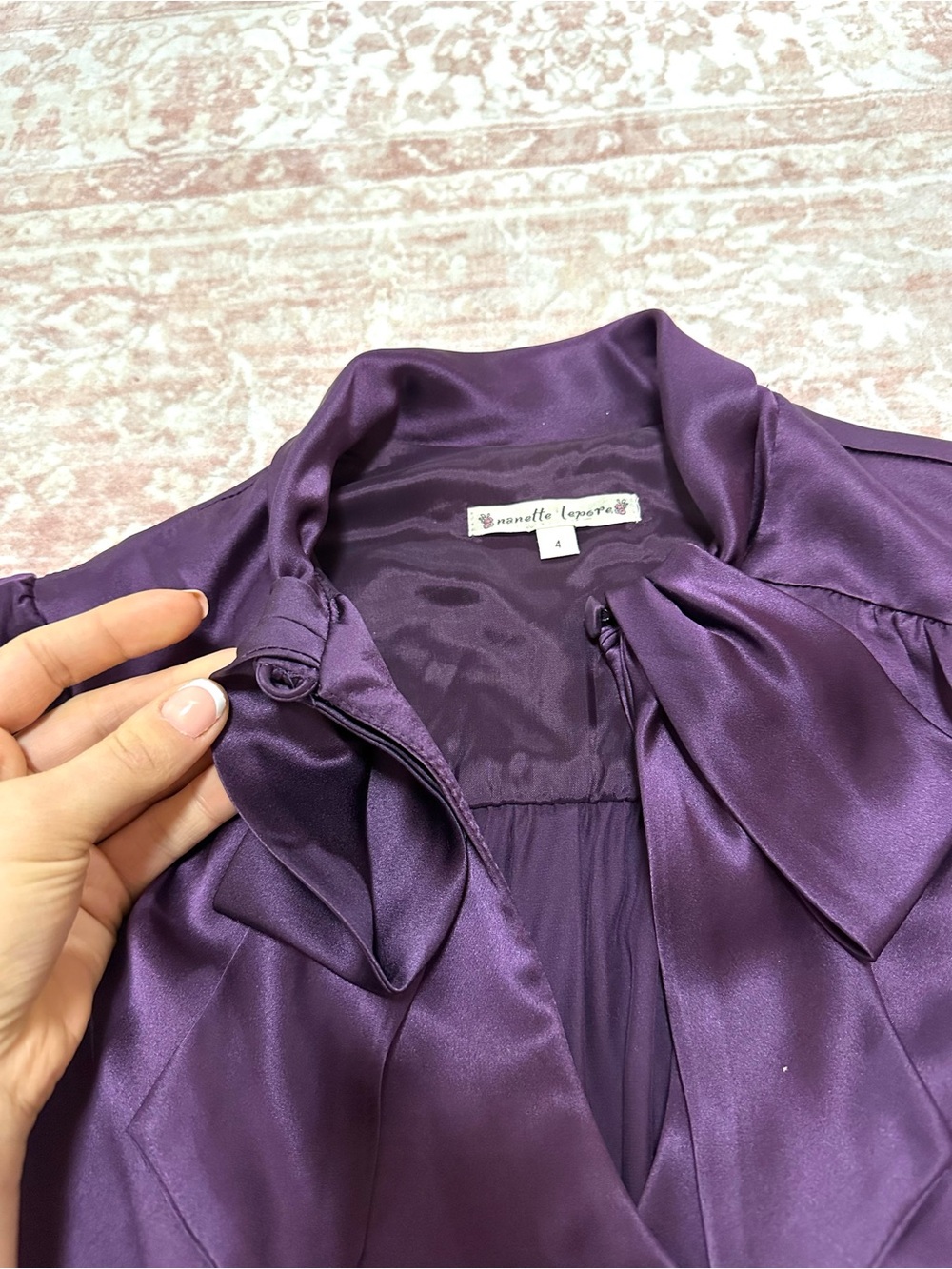 Vintage🪻100% Silk Nanette Lepore Blouse - Picture 7 of 11